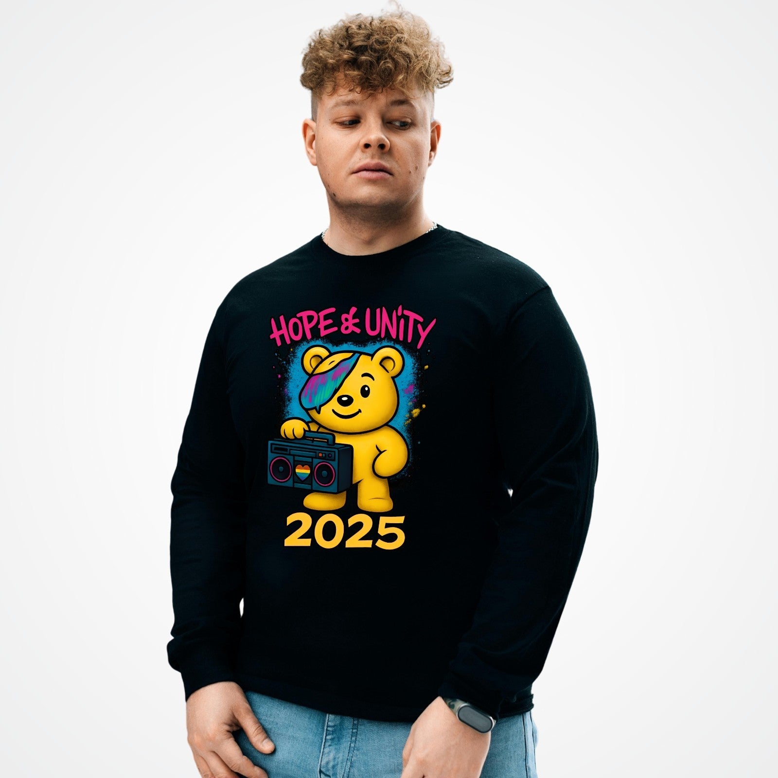 Hope & Unity 2025 Bear Jumper | Positive Sweatshirt | Unisex Gift 3Y–4XL