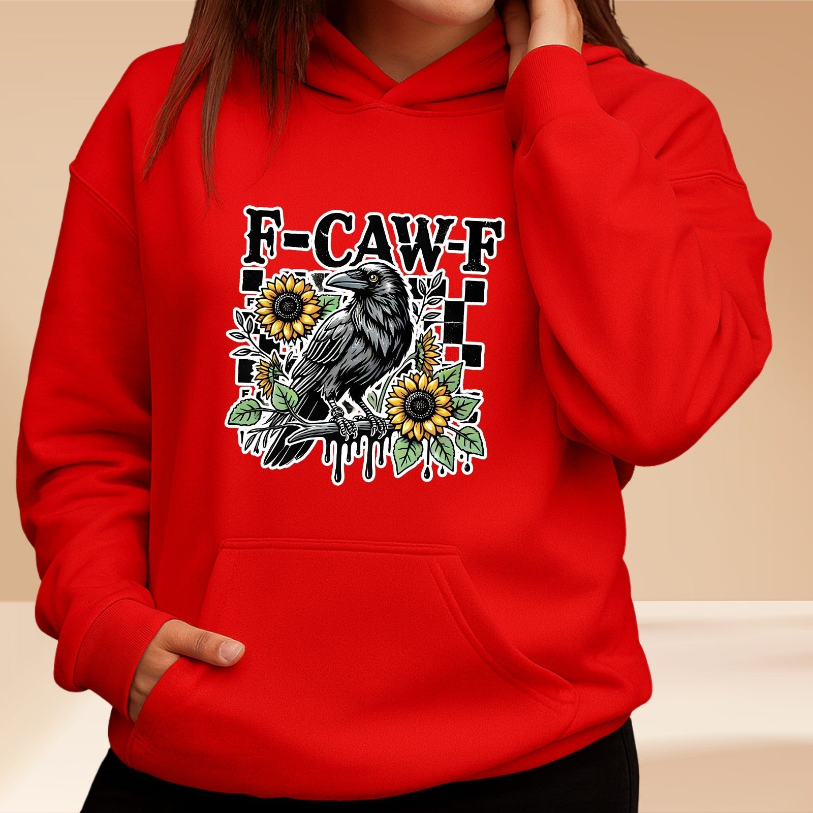 F-Caw-F Chicken Chickens Animals Womens Hoodie Funny Farm Animal Pullover