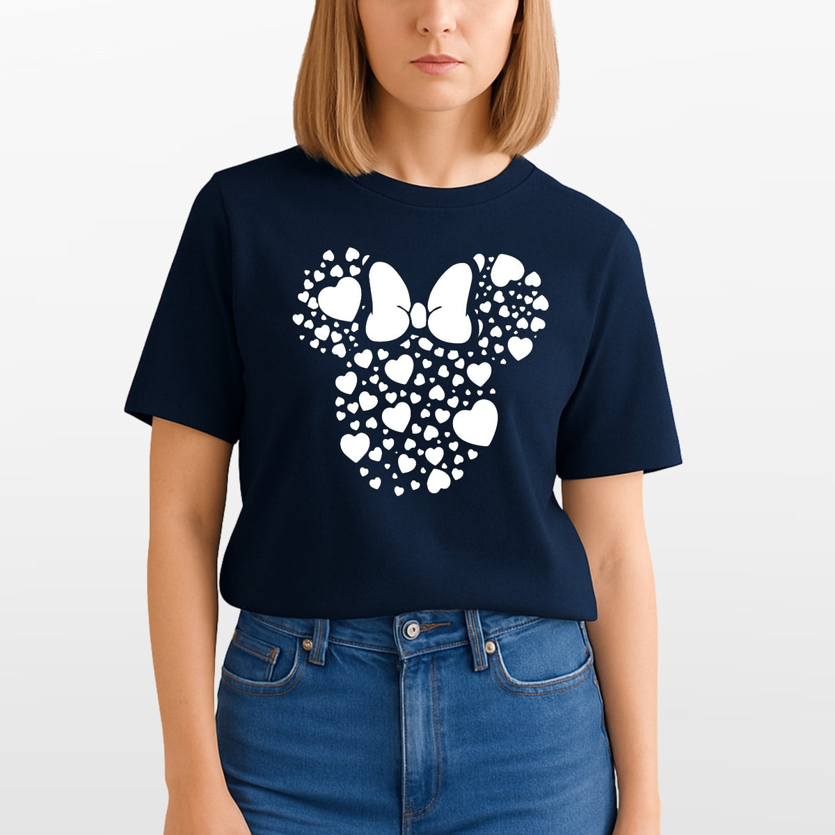 Mickey Minnie Heart T-Shirt Matching Disney Love Unisex Tee