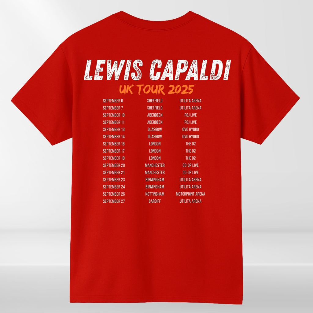 Lewis Capaldi UK Tour 2025 T-Shirt Concert Merch Front & Back Fan Gift Tee Top