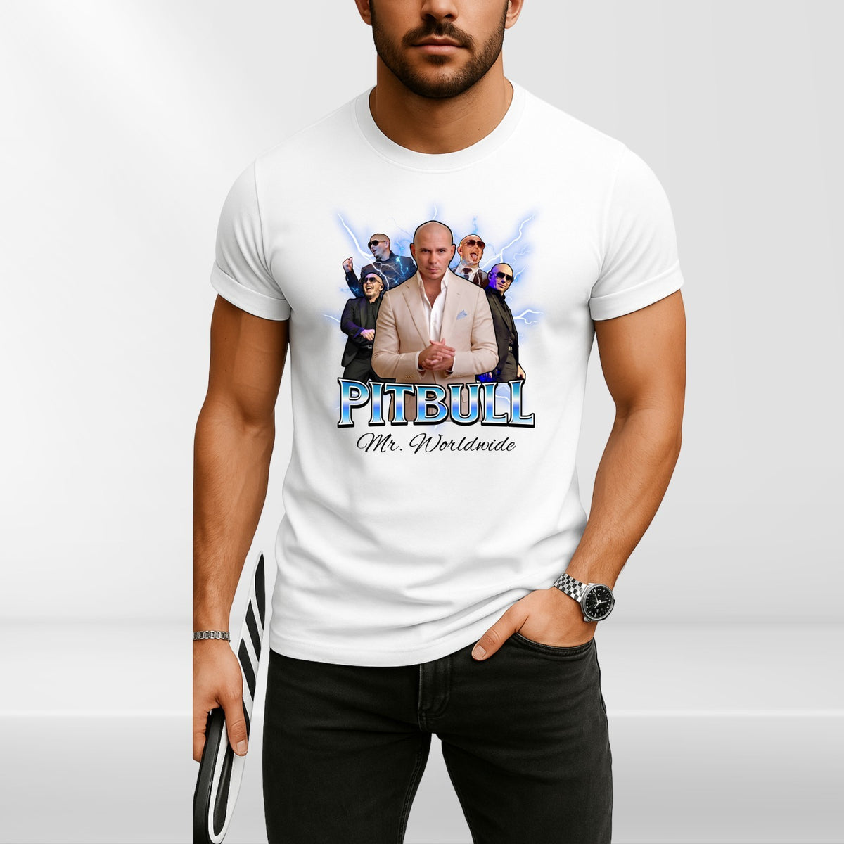 Retro Mr Worldwide Inspired Adults T Shirt Vintage Music Fun Tee Top