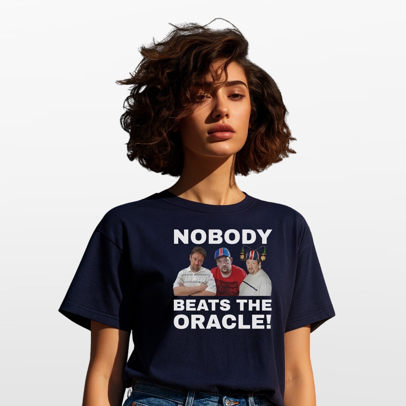 Nobody Beats The Oracle T Shirt Benidorm Geoff Maltby Comedy Unisex Tee UK