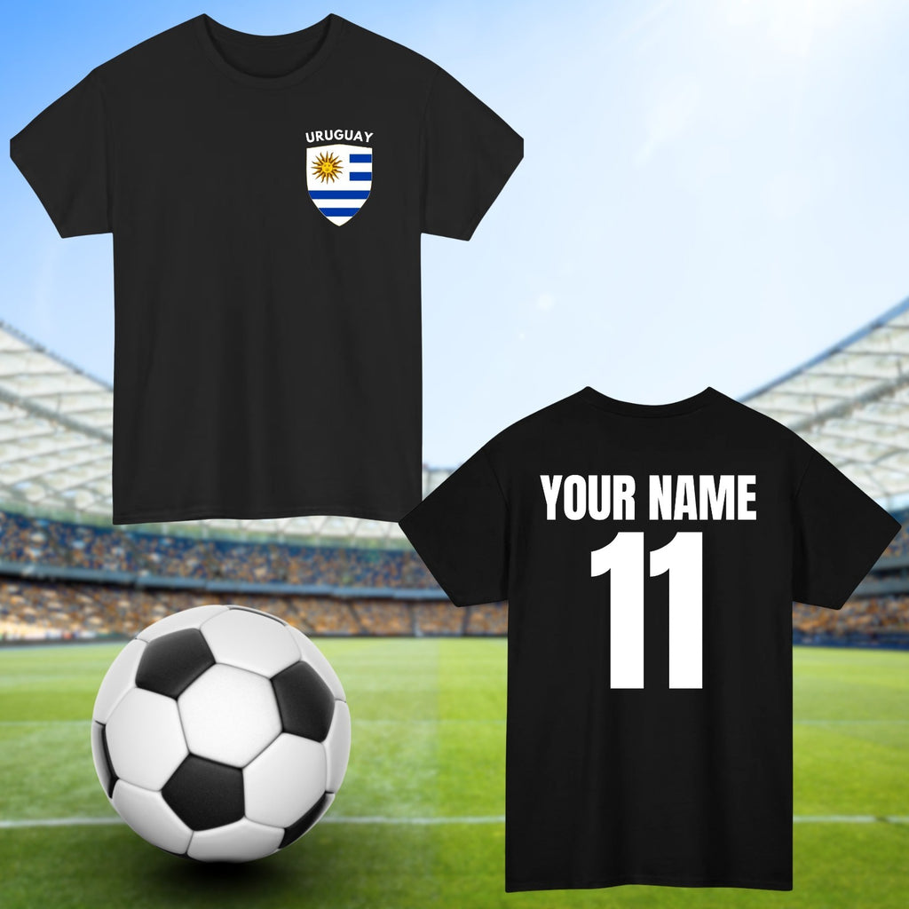 Personalised Uruguay Football T-Shirt Custom Name And Number Sports Lover To