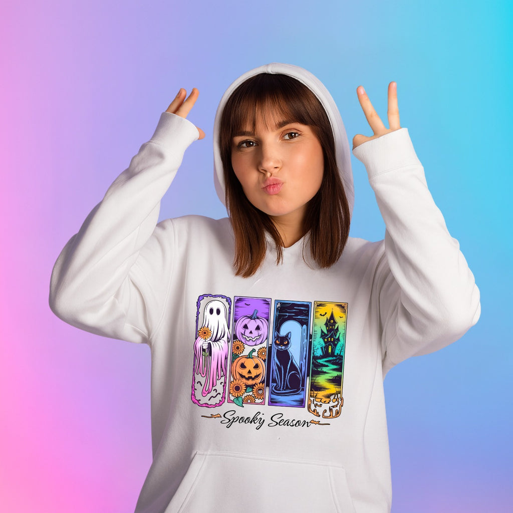 Spooky Season Hoodie | Halloween Ghost & Pumpkin Design | Cute Spooky Sweatshirt