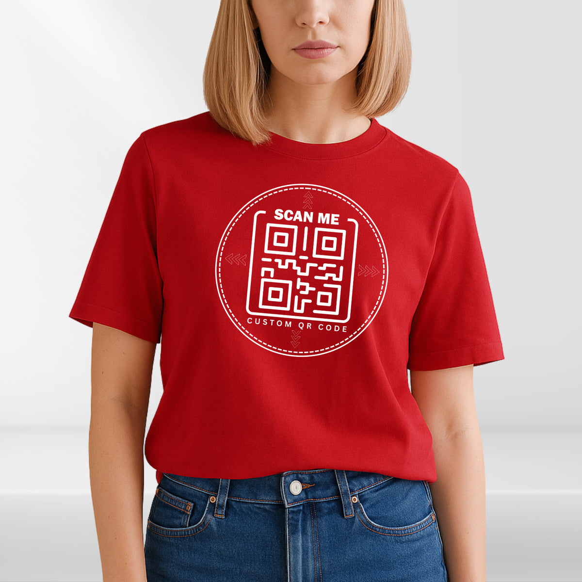 Personalised QR Code Scan Me T-Shirt Custom Interactive Social Media Link Top