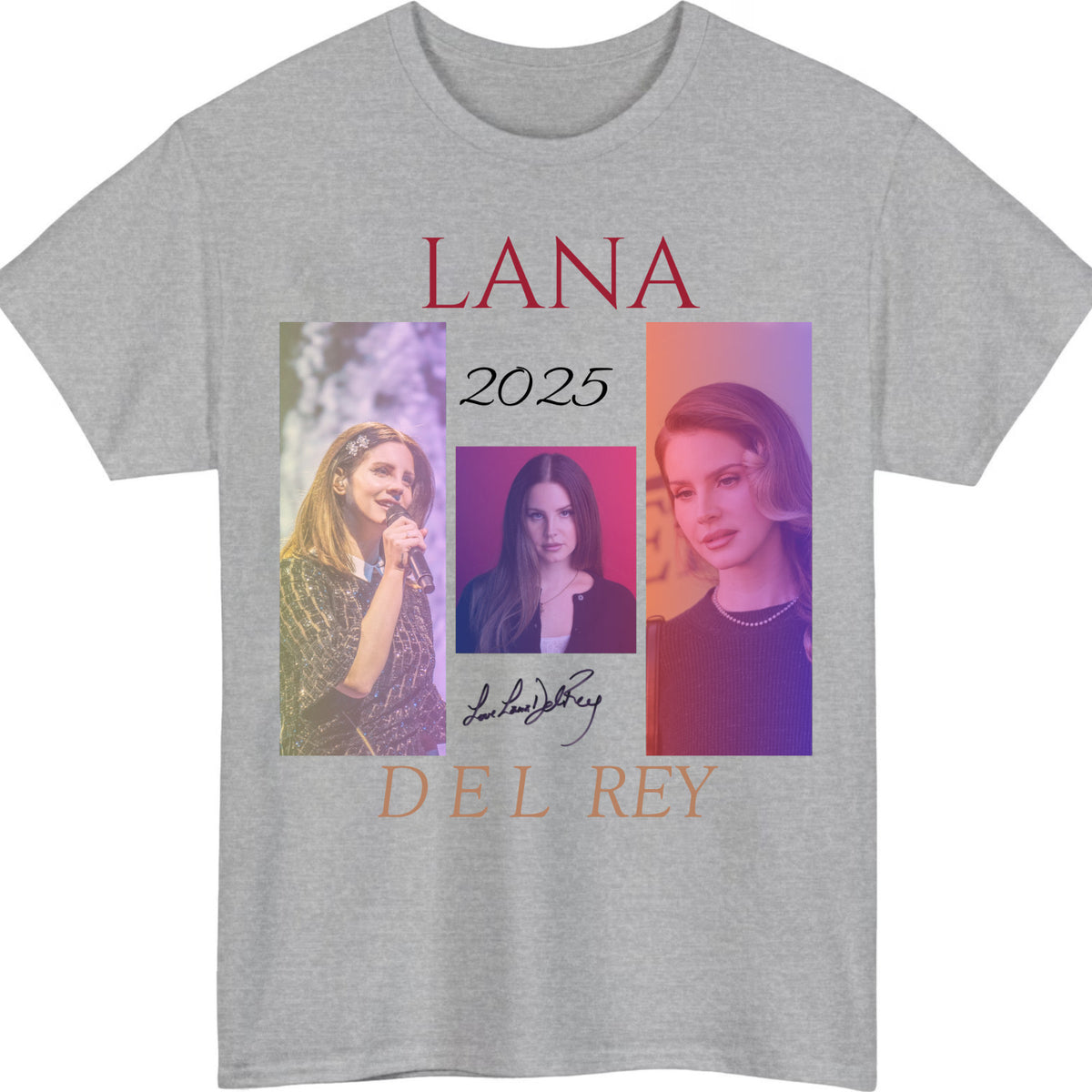 Lana Del Rey red tex t shirtt T-Shirt product view 3