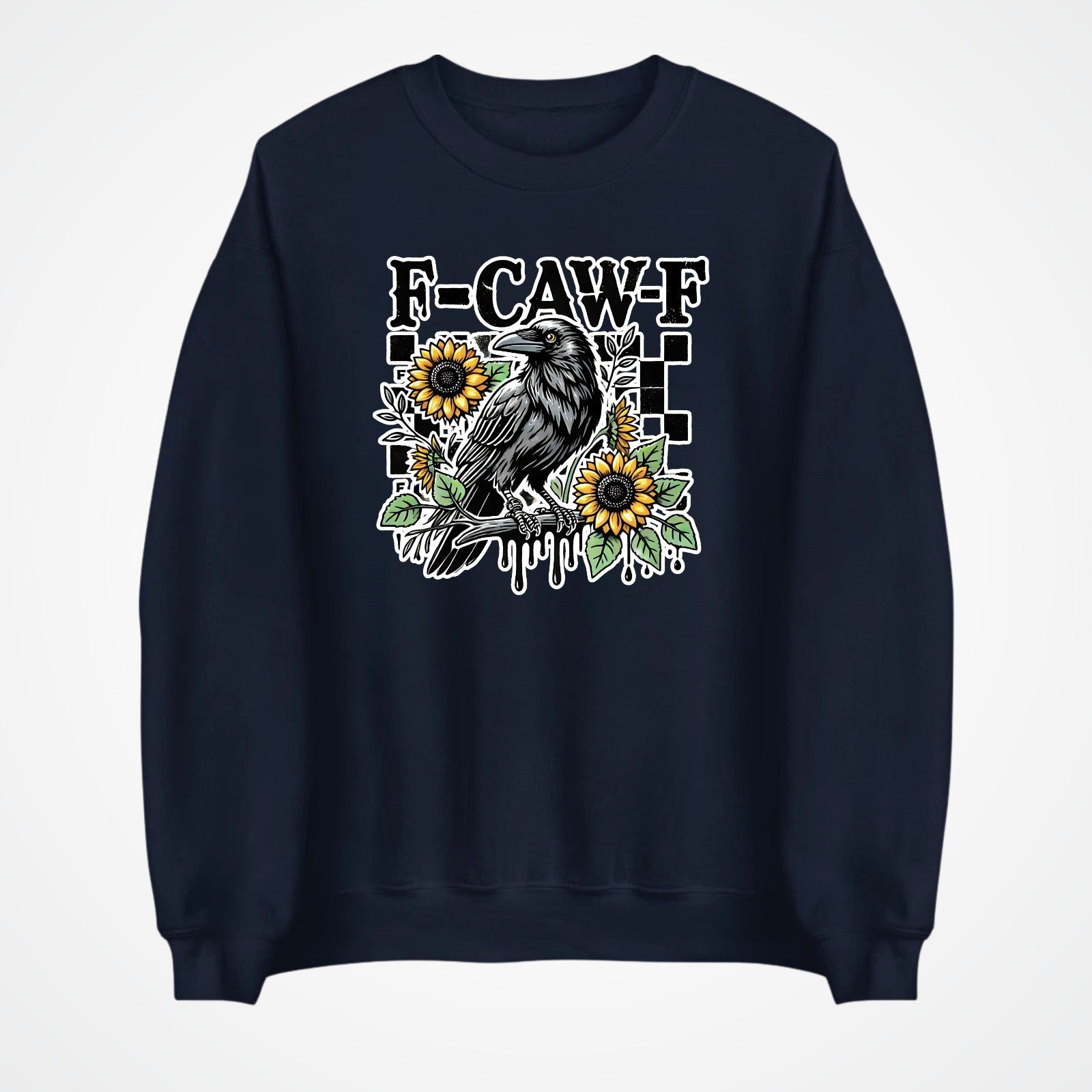 F-CAW-F Sarcastic Chicken Sweatshirt Printed Funny Gothic Gift Crew Neck Jumper