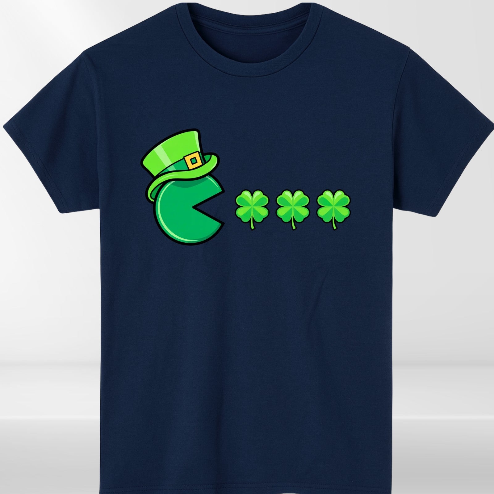 Funny Irish Pac Man Shamrock T Shirt St Patricks Day Gaming Tee Unisex