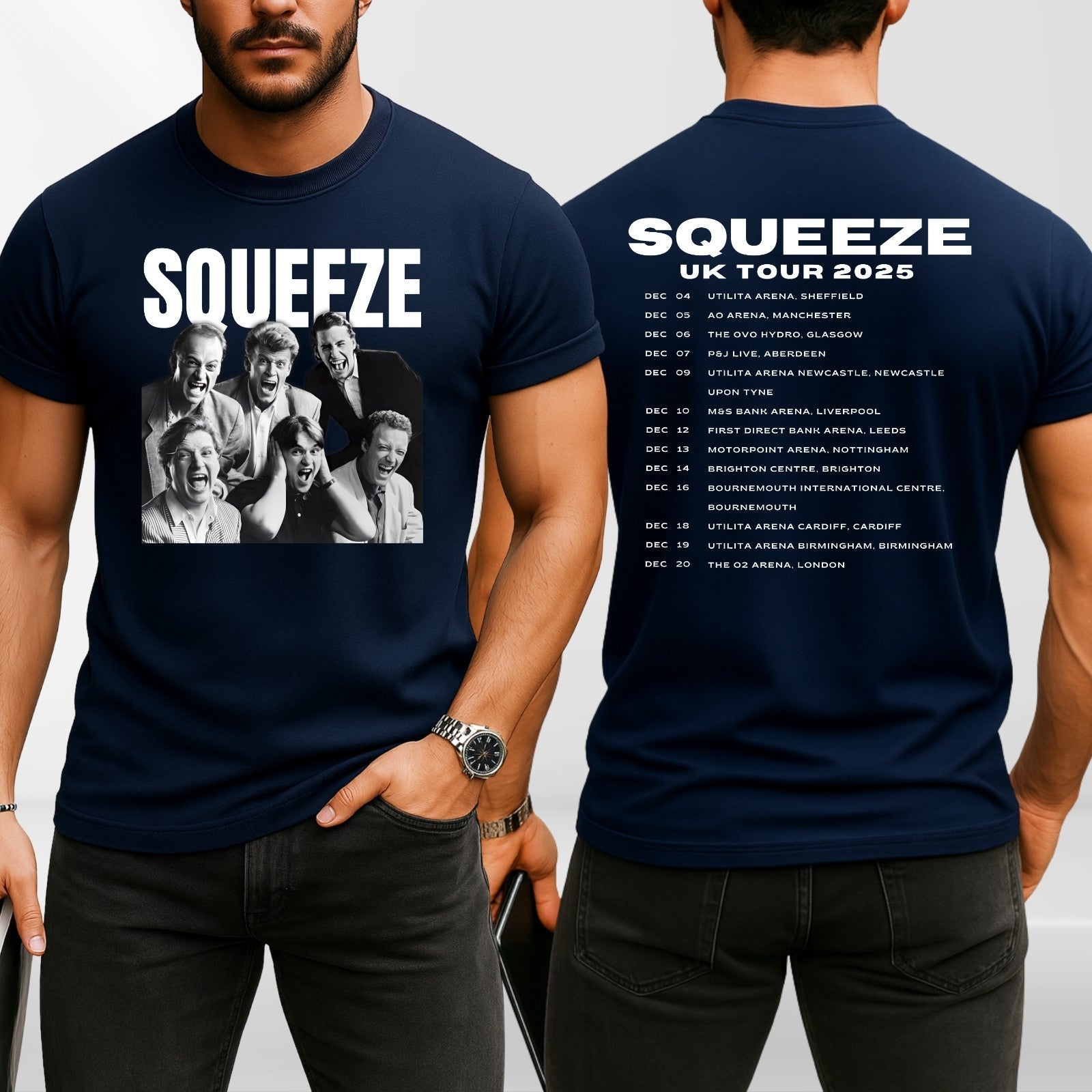 Squeezers UK Tour 2025 T Shirt | Retro Band Tour Tee | Music Fans Gift 3Y–4XL
