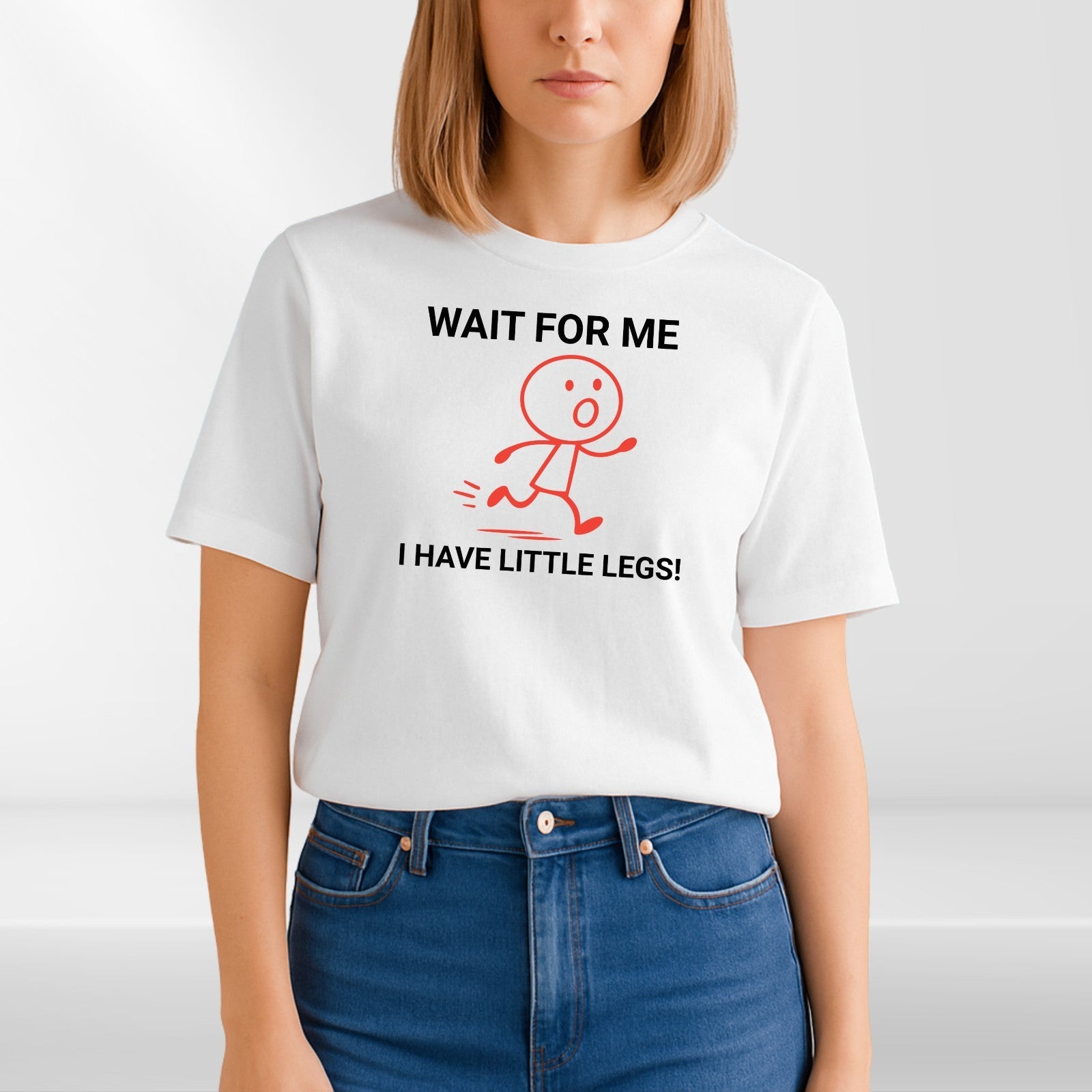 Wait For Me I Have Little Legs T-shirt Funny Running Meme Joke Kids Unisex Tee