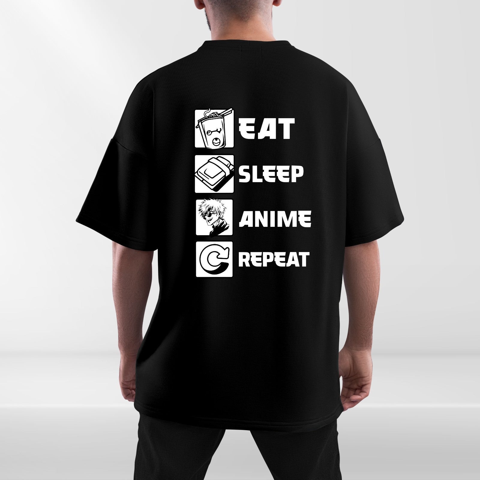 Eat Sleep Anime Repeat T-shirt | Funny Anime Shirt for Men Women | Anime Manga