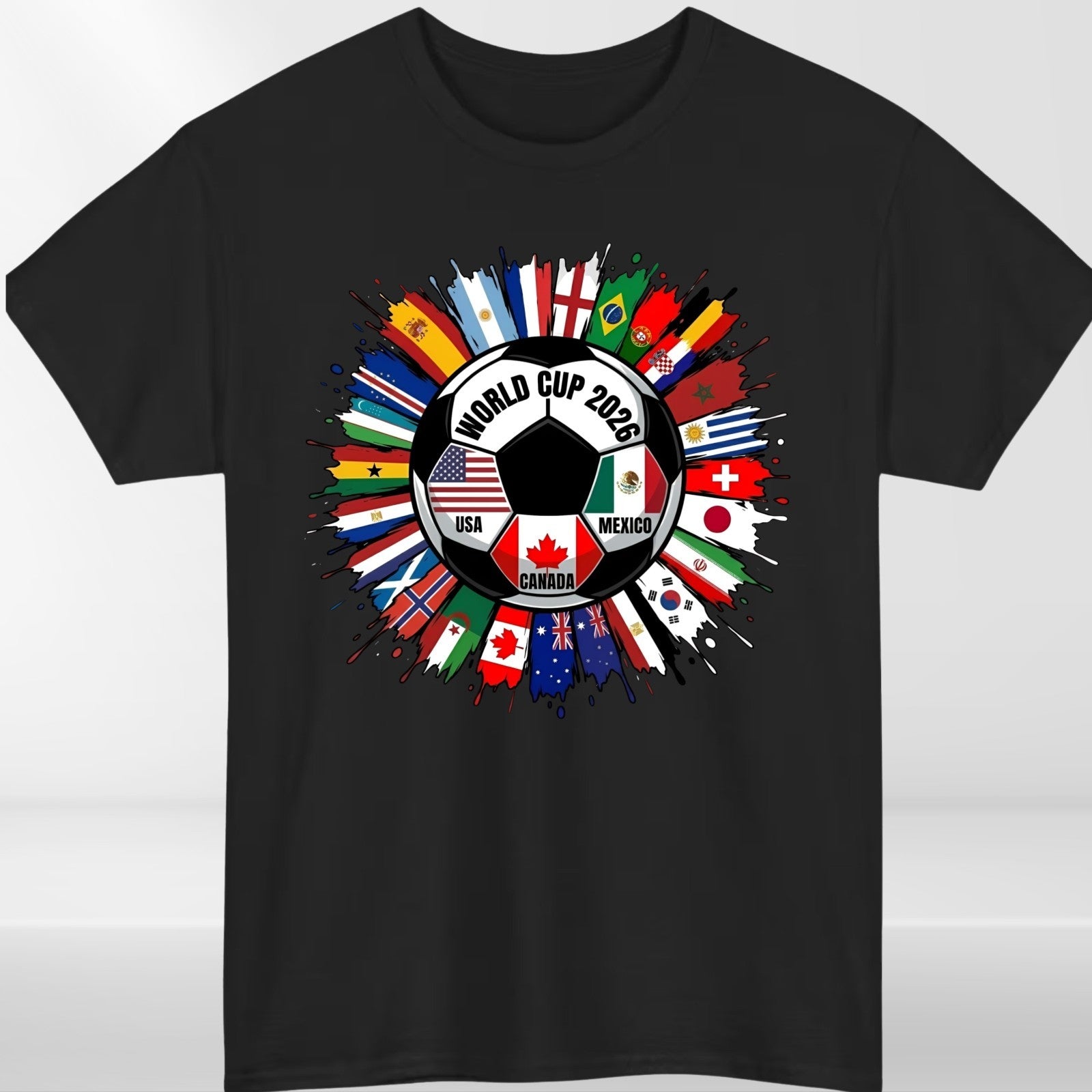 World Cup 2026 Football T-Shirt Unisex Soccer Fan Graphic Tee USA Canada Mexico