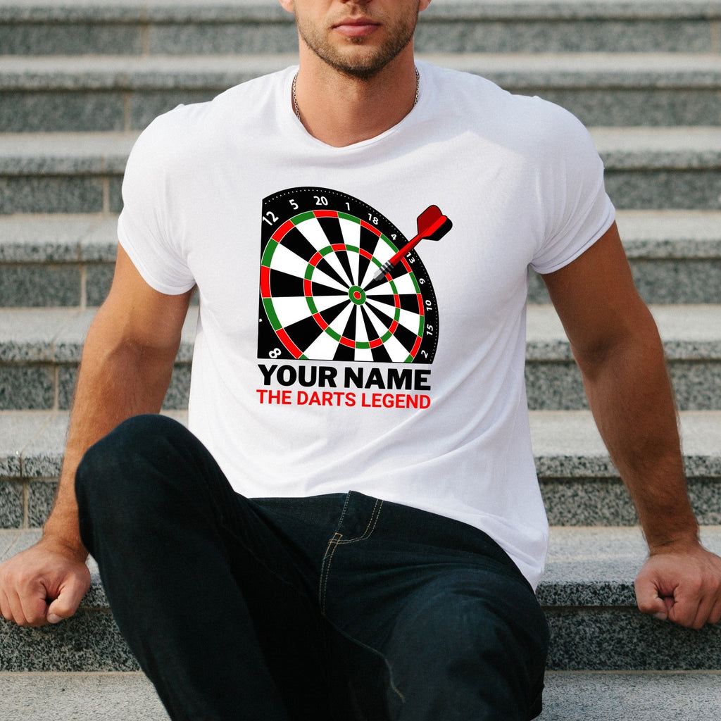 Personalised Darts T Shirt Any Name The Darts Legend Gift Unisex Tee