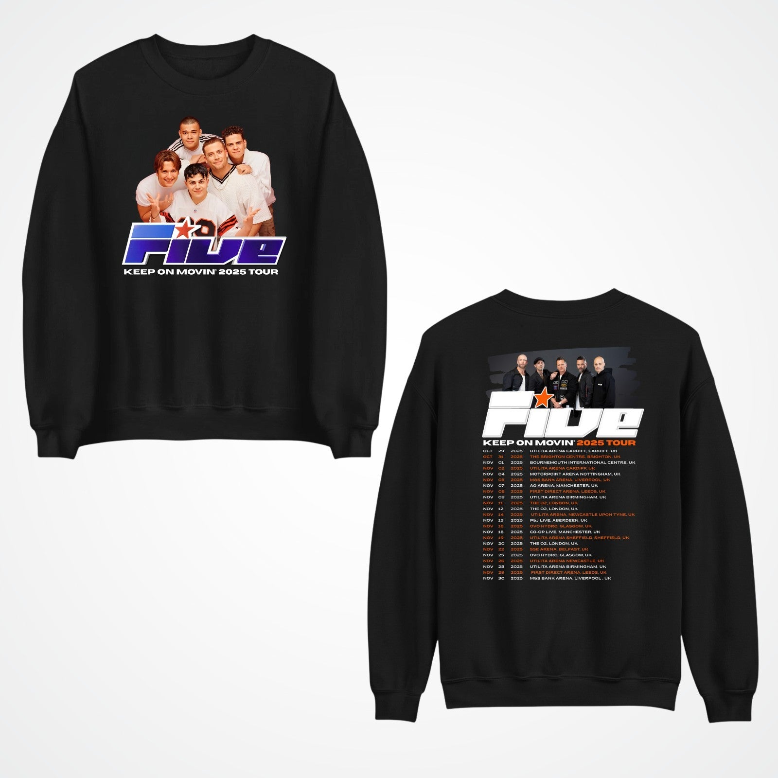 Vintage FIVE Boyband Sweatshirt: 90s Keep On Moving Tour Jumper Top
