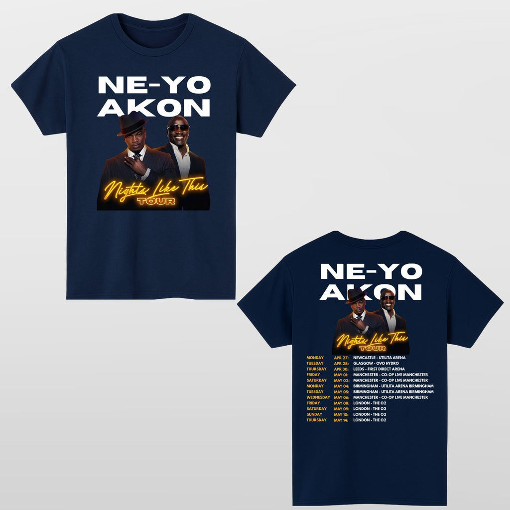 Akon T-Shirt NeYo Nights Like Tour Inspired Concert Unisex Tee Top