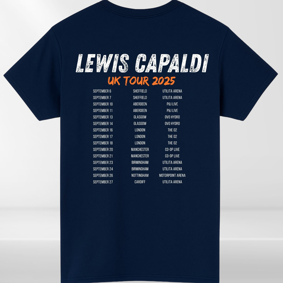 Lewis Capaldi UK Tour 2025 T-Shirt Concert Merch Front & Back Fan Gift Tee Top