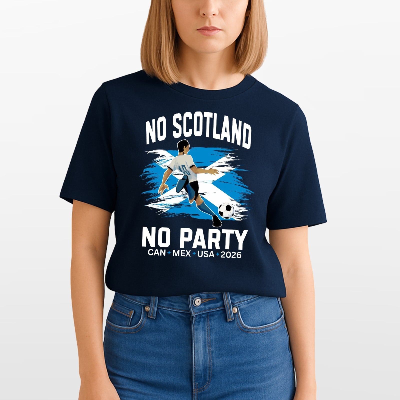 No Scotland No Party 2026 Football Fan T Shirt Scotland Soccer Supporters Tee