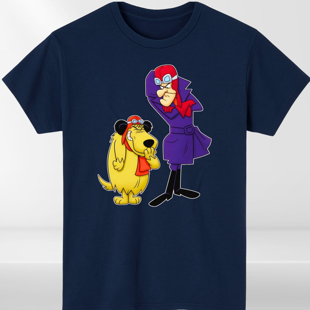 Wacky Races Dastardly And Muttley Retro T-Shirt Shirt Cartoon Hero Mens Clothing