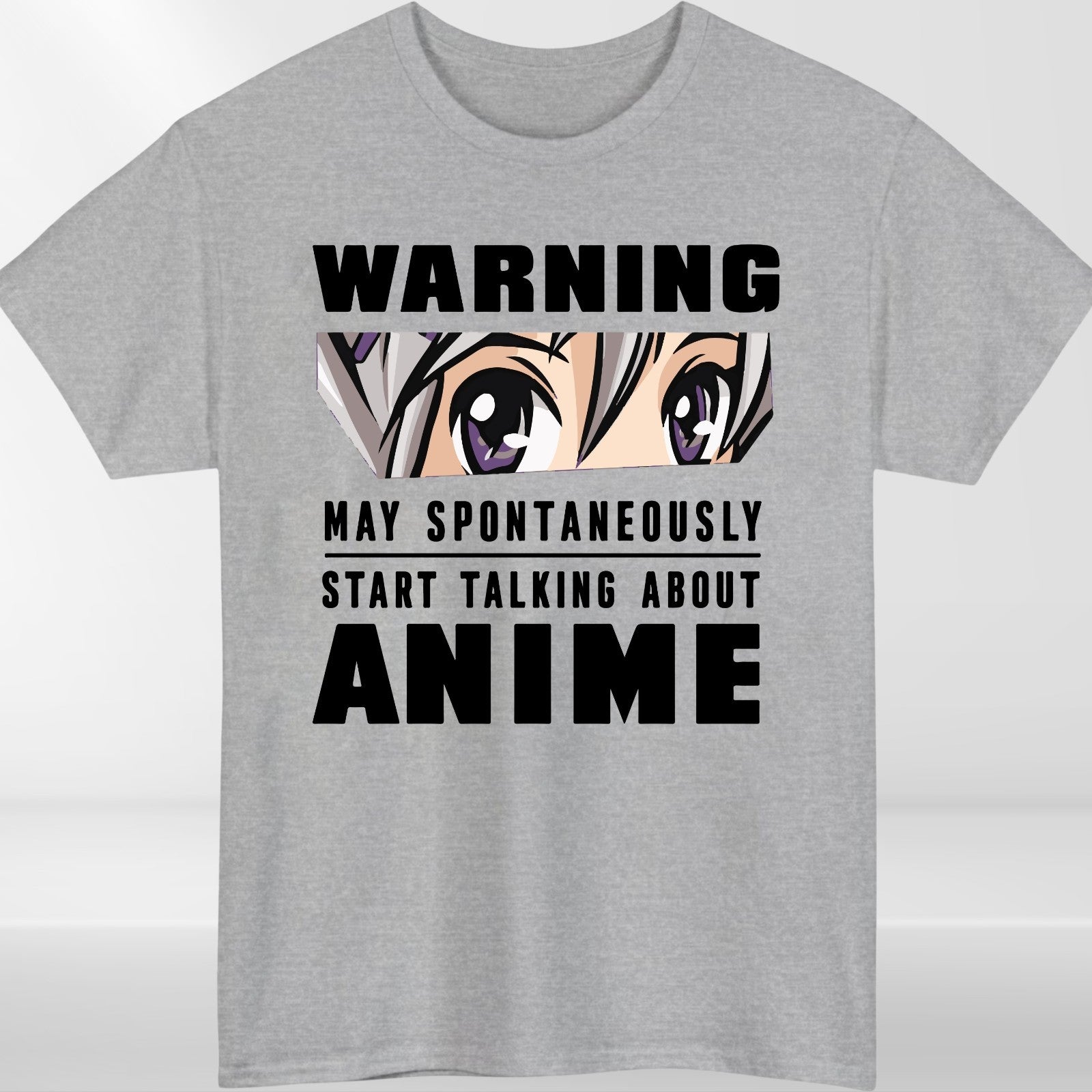 Warning May Start Talking About Anime Funny Mens T-Shirt 100% Cotton