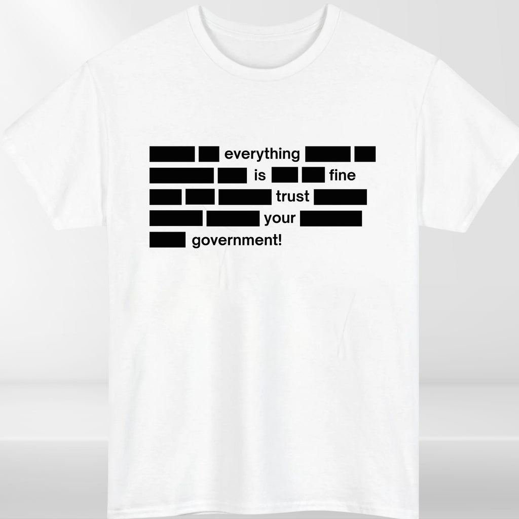 Everything Is Fine Trust Your Government Mens T Shirt Funny Political Quote Tee
