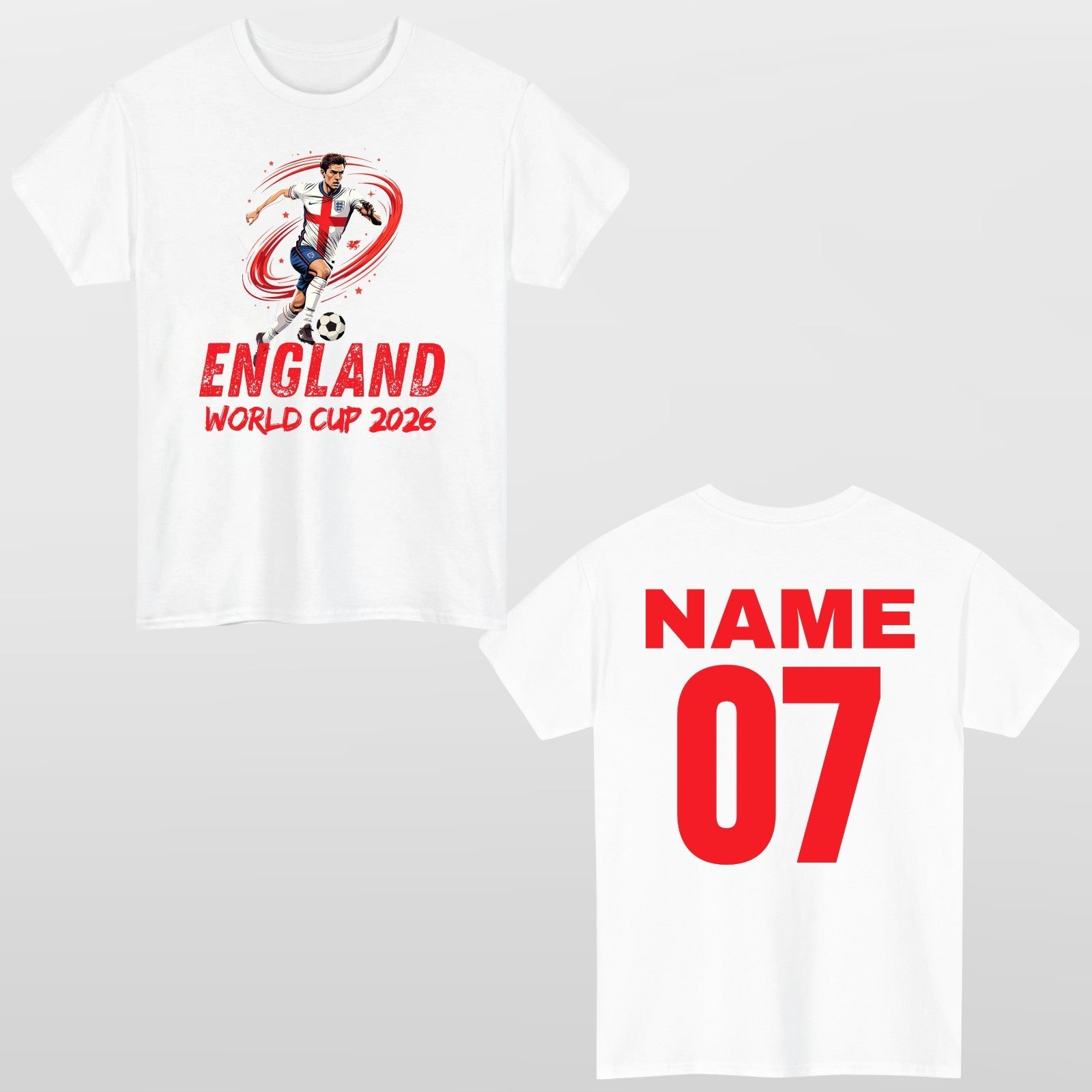England World Cup 2026 Flag T-Shirt - Gift For Football Friend Player Unisex Tee