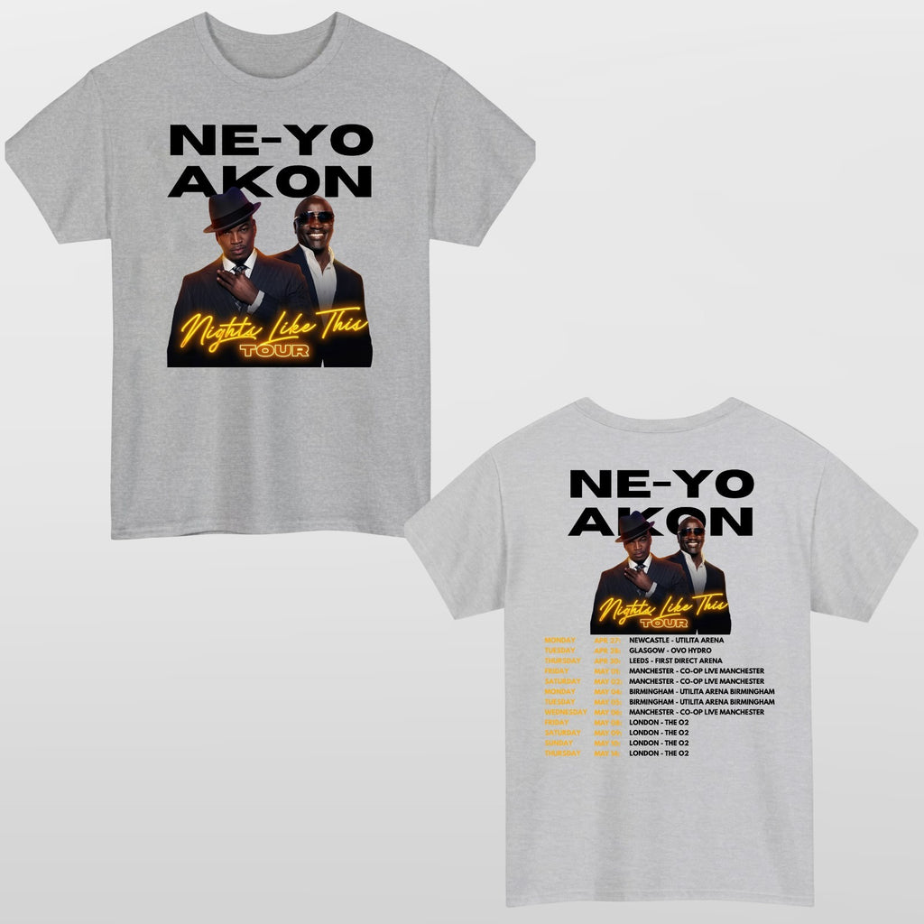 Akon T-Shirt NeYo Nights Like Tour Inspired Concert Unisex Tee Top