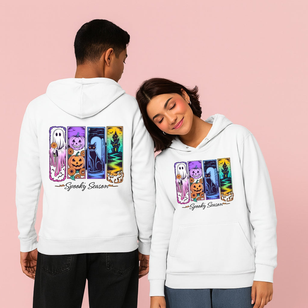 Spooky Season Hoodie | Halloween Ghost & Pumpkin Design | Cute Spooky Sweatshirt