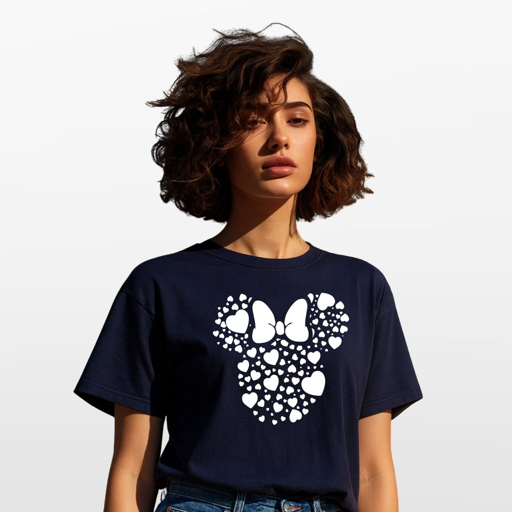 Mickey Minnie Heart T-Shirt Matching Disney Love Unisex Tee