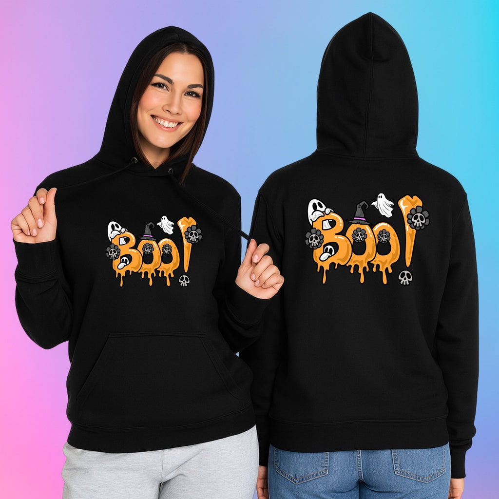 BOO! Halloween Hoodie | Funny Ghost & Skull Design | Spooky Unisex Sweatshirt |