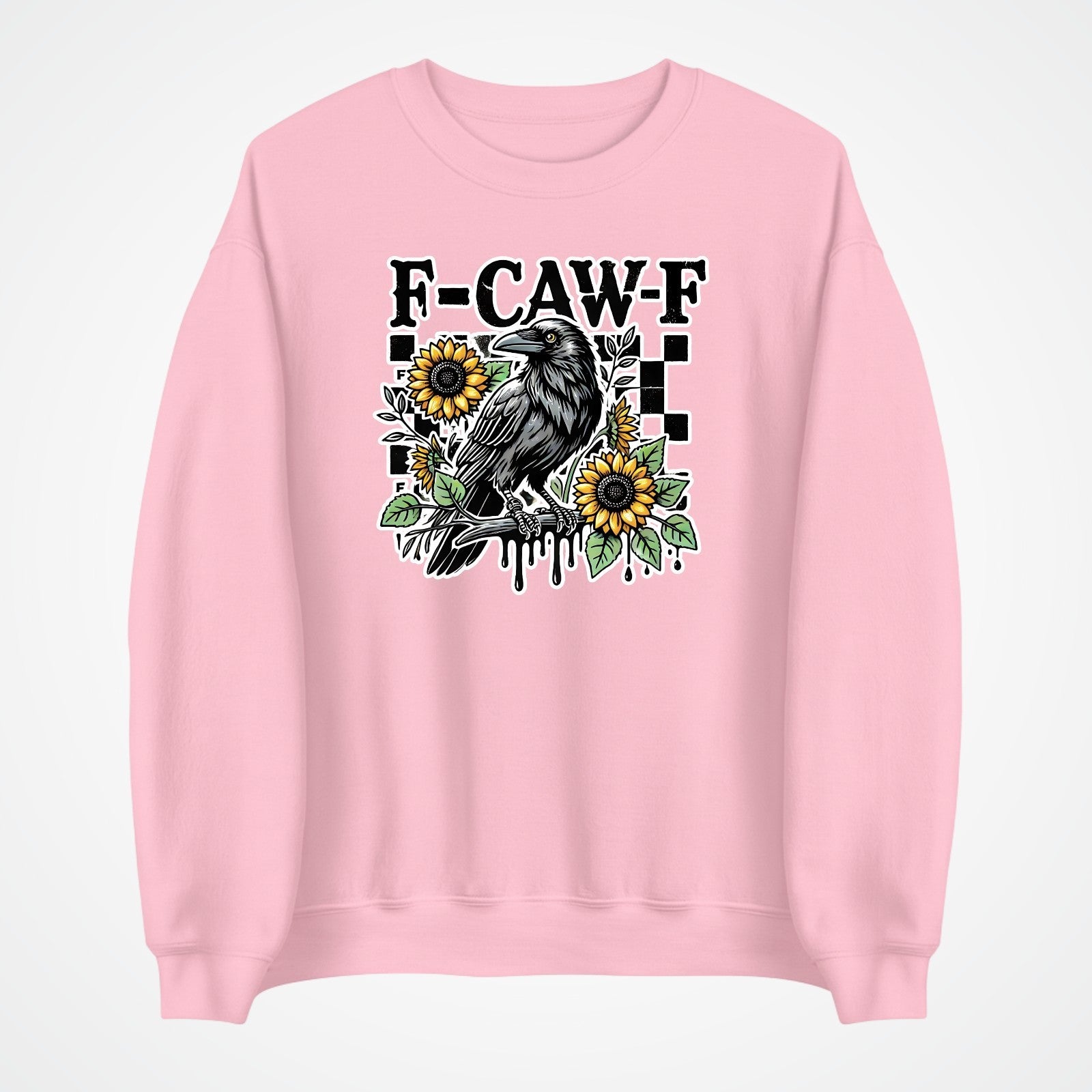 F-CAW-F Sarcastic Chicken Sweatshirt Printed Funny Gothic Gift Crew Neck Jumper