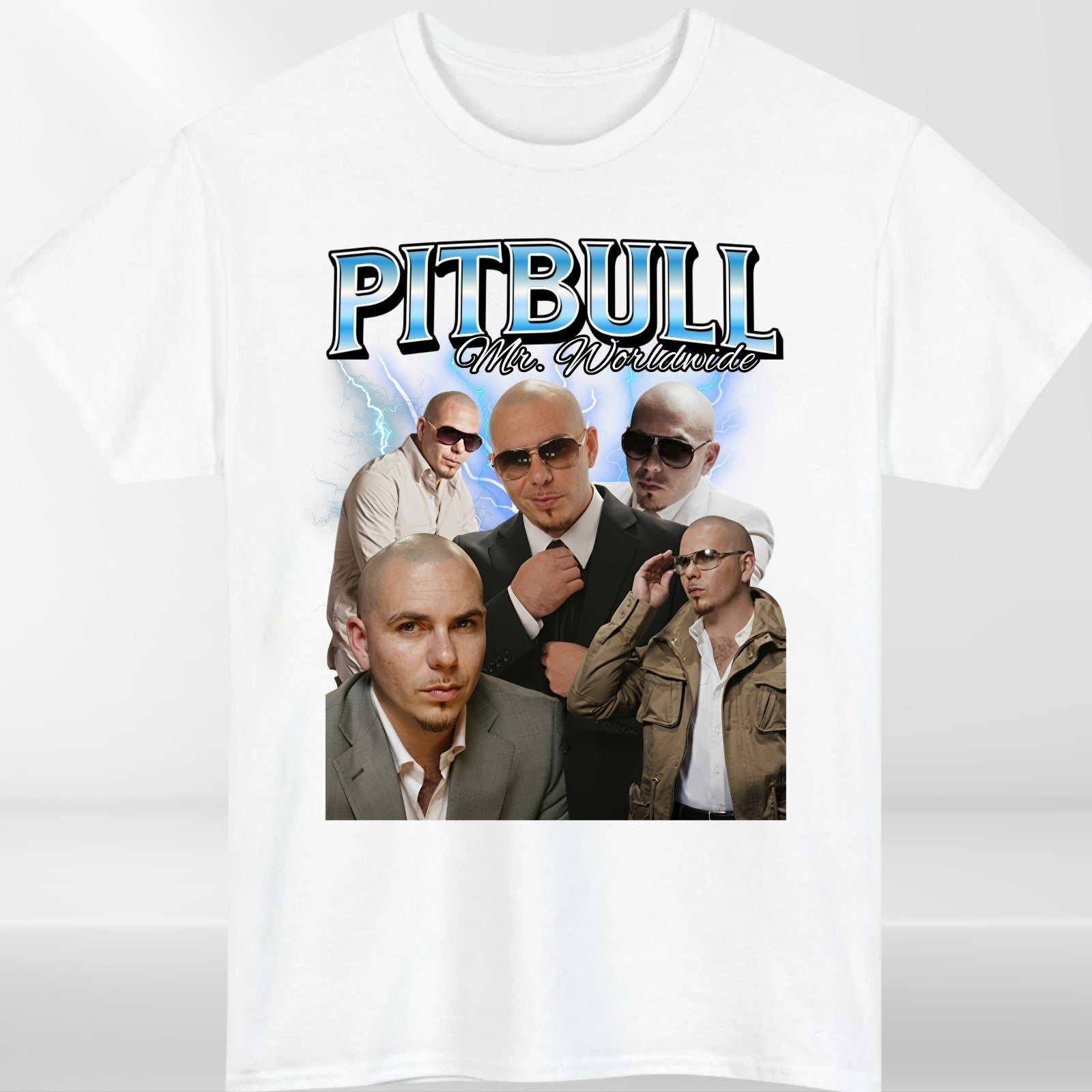 Retro Mr Worldwide Inspired T Shirt Vintage Music Graphic Fan Tee Top UK
