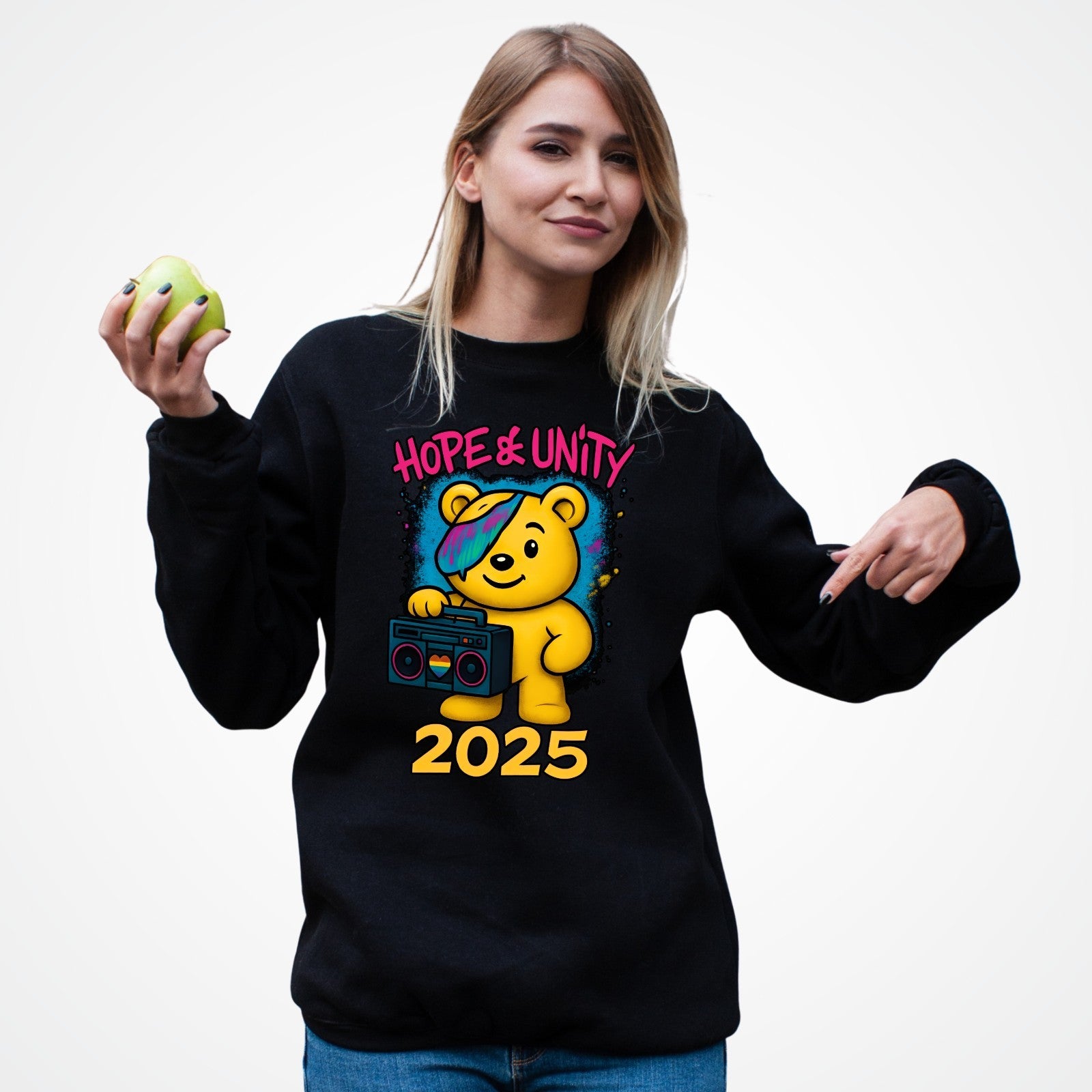 Hope & Unity 2025 Bear Jumper | Positive Sweatshirt | Unisex Gift 3Y–4XL