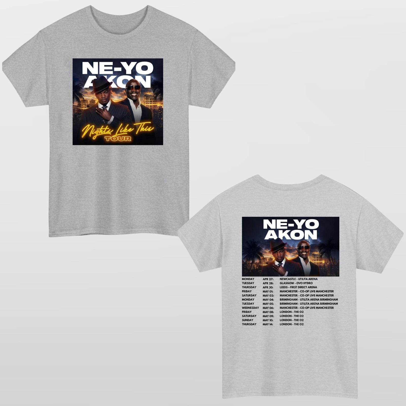 Ne-Yo & Akon Adults T-Shirt Nights Like This Music Inspired Top New