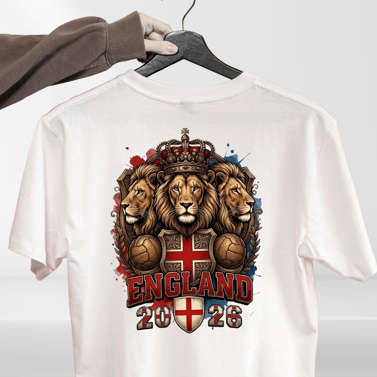 England 2026 Three Lions Inspired T Shirt Football Fan Graphic Gift Tee UK