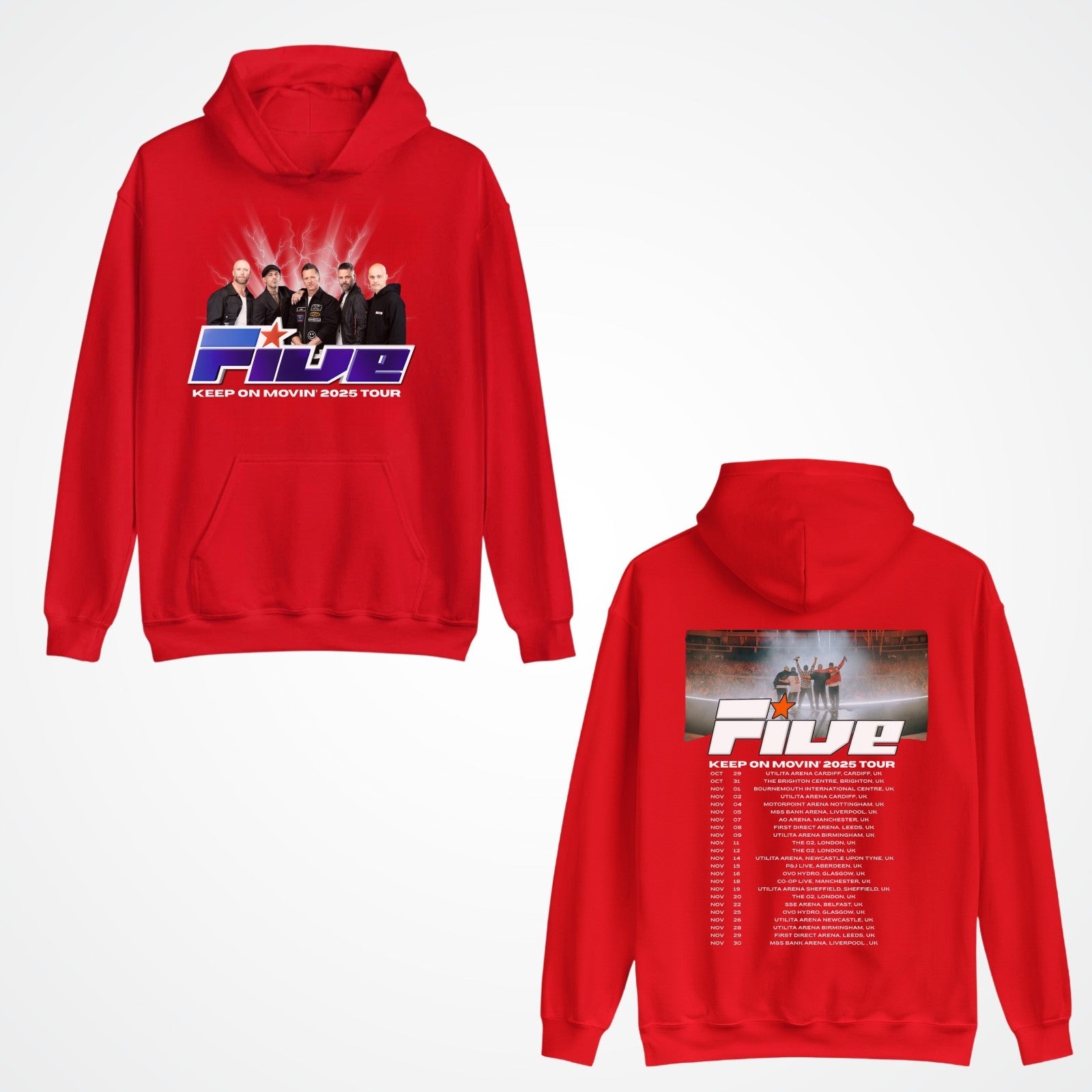 Five Keep On Movin Tour Concert 2025 Music Band Adult & Kids Reunion Uk Hoodie