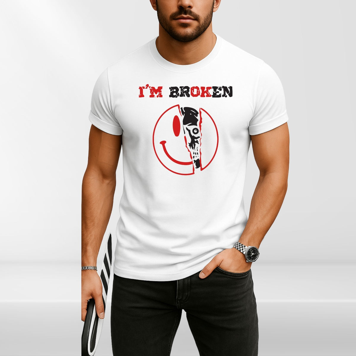 I'm Broken Im OK Unisex T Shirt - Mental Health Awareness Tee