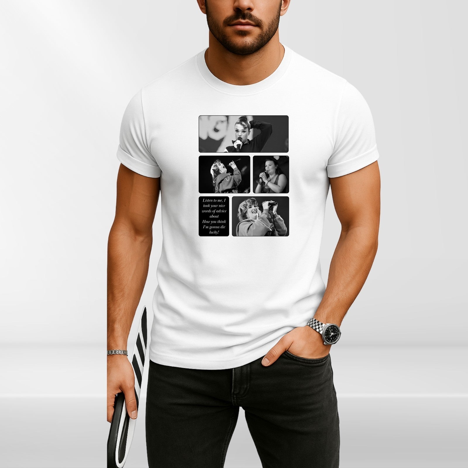 Music Graphic Singer Inspired Design T-Shirt product view 2