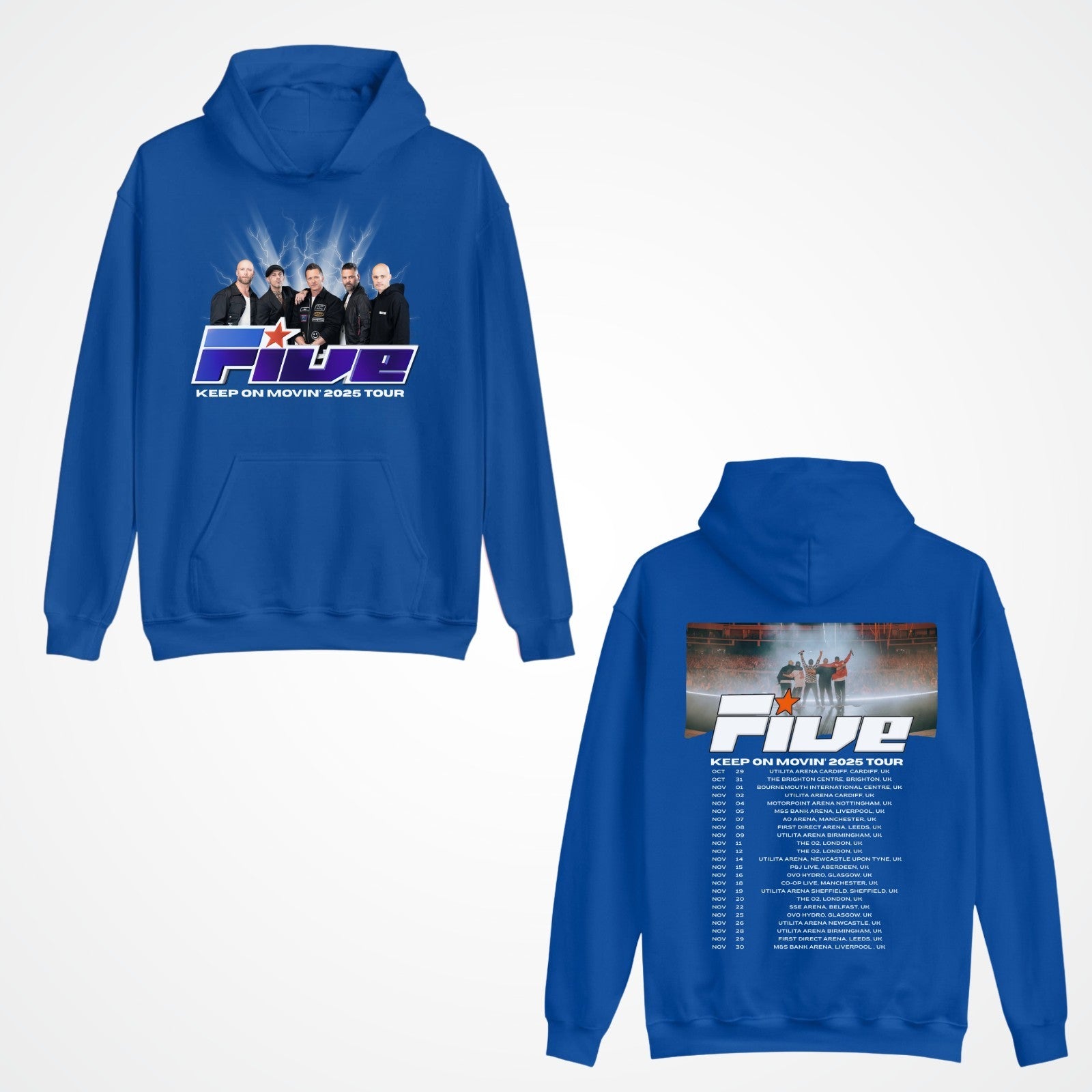 Five Keep On Movin Tour Concert 2025 Music Band Adult & Kids Reunion Uk Hoodie