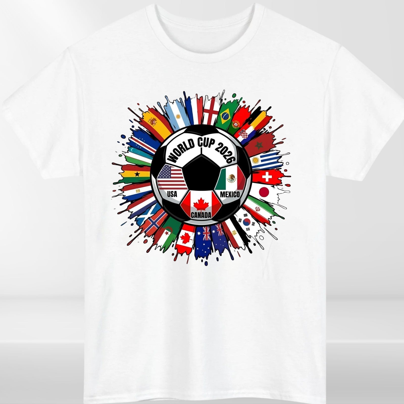 World Cup 2026 Football T-Shirt Unisex Soccer Fan Graphic Tee USA Canada Mexico