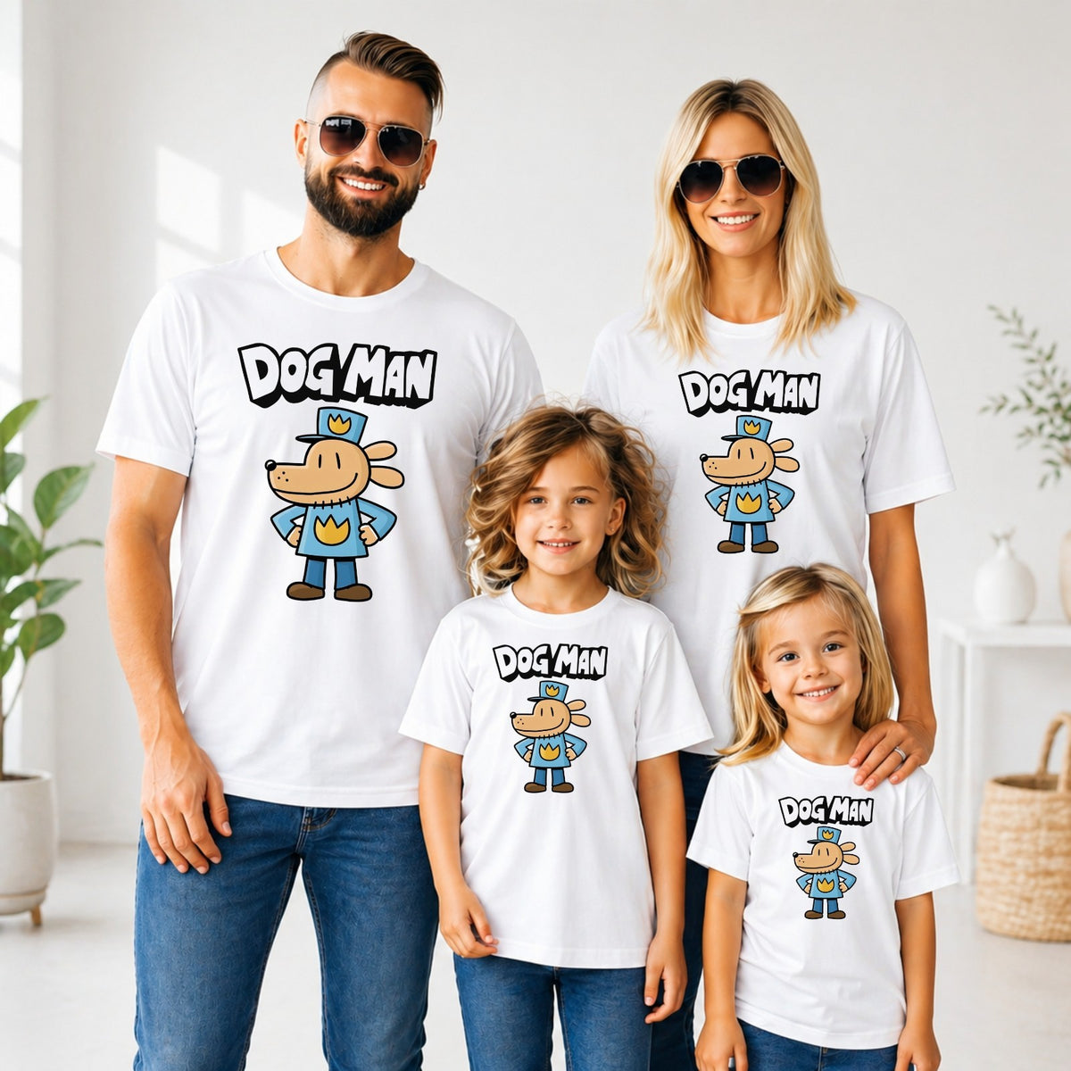 Kids Dog Man T Shirt Boys Girls Book Day School Costume Unisex Gift Tee UK