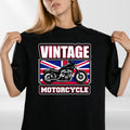 Vintage Motorcycle T-Shirt | Retro Bike Graphic Tee | Biker Gift | Union Jack De