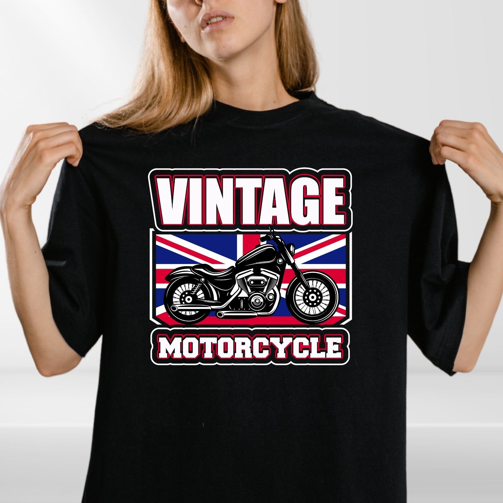 Vintage Motorcycle T-Shirt | Retro Bike Graphic Tee | Biker Gift | Union Jack De