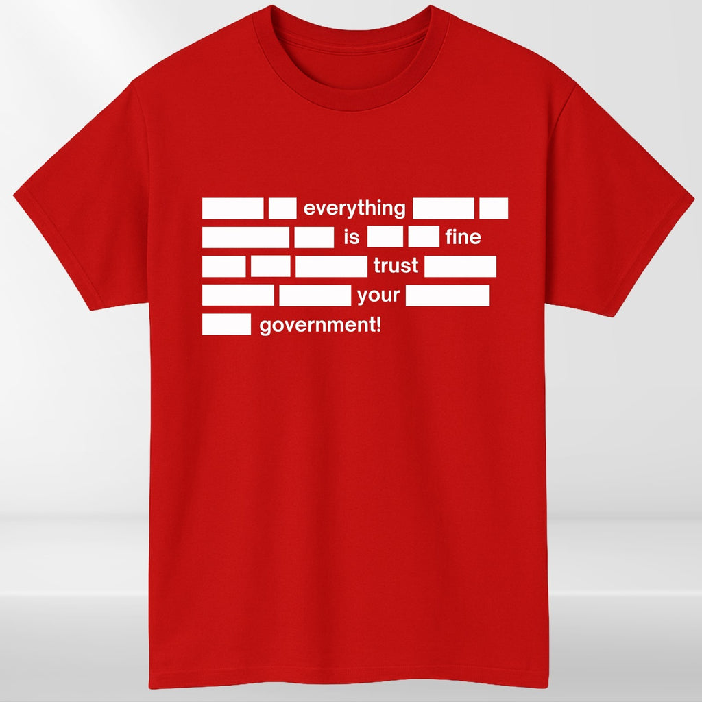 Everything Is Fine Trust Your Government Mens T Shirt Funny Political Quote Tee
