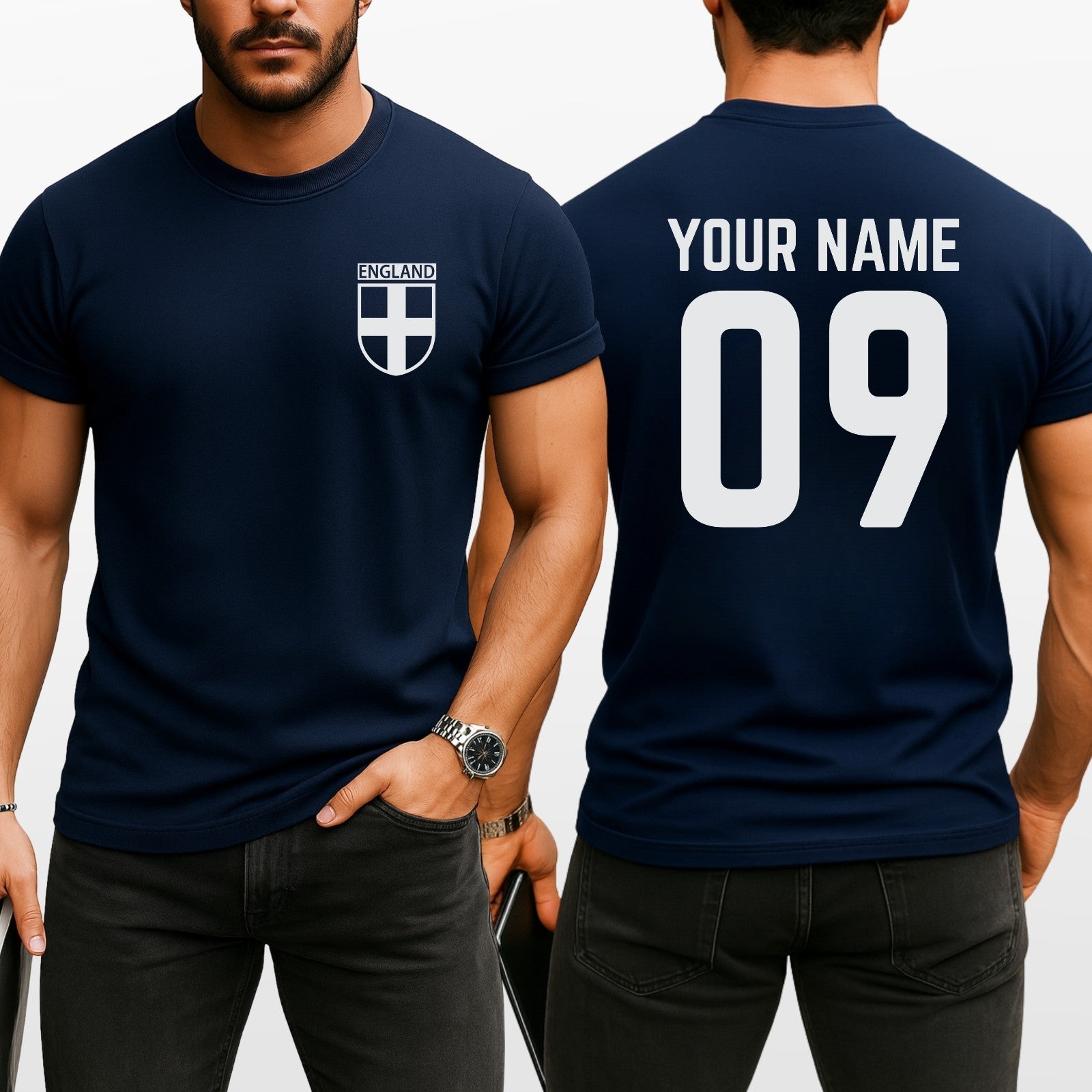 Personalised England Football T Shirt World Cup 2026 Kids Unisex Tee