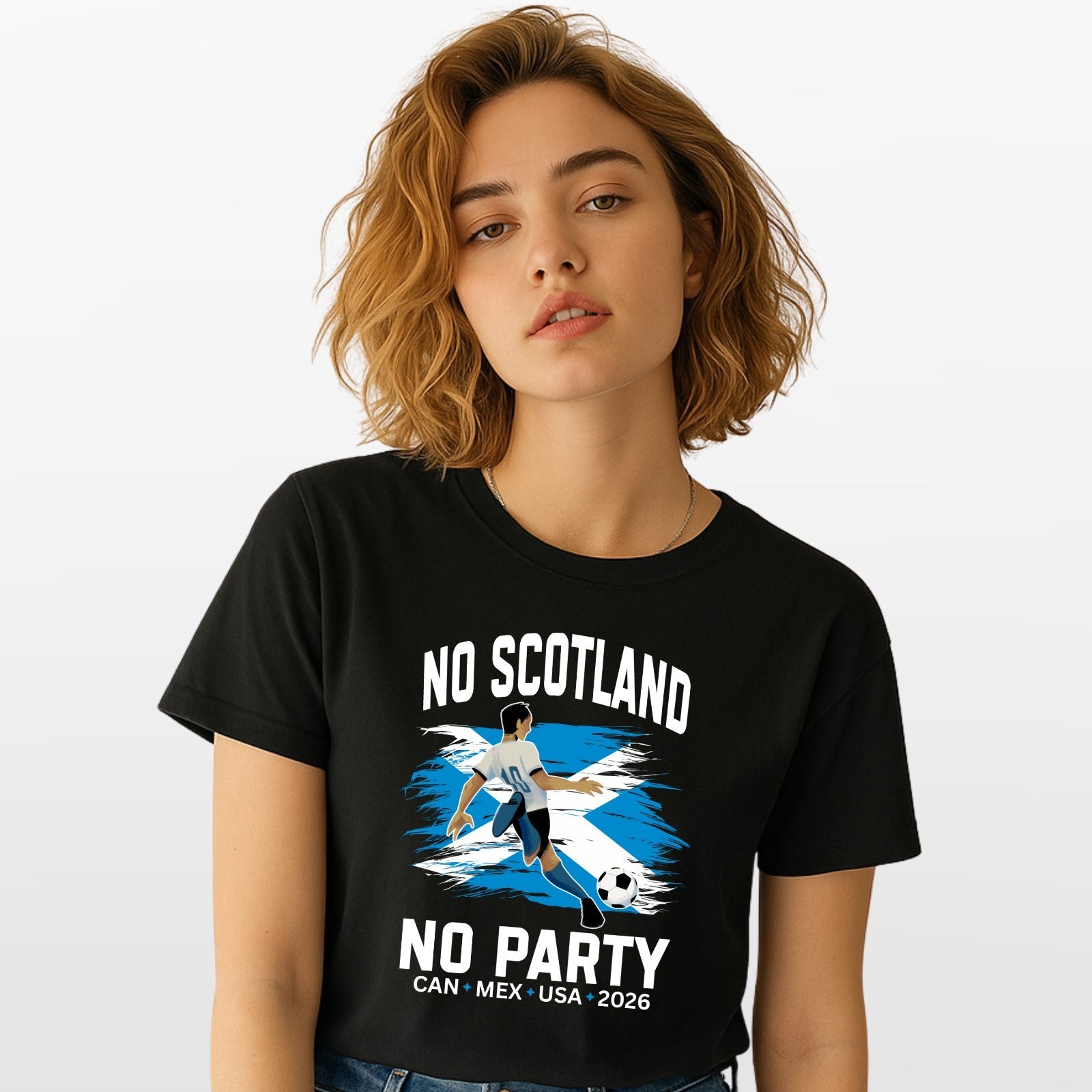 No Scotland No Party 2026 Football Fan T Shirt Scotland Soccer Supporters Tee