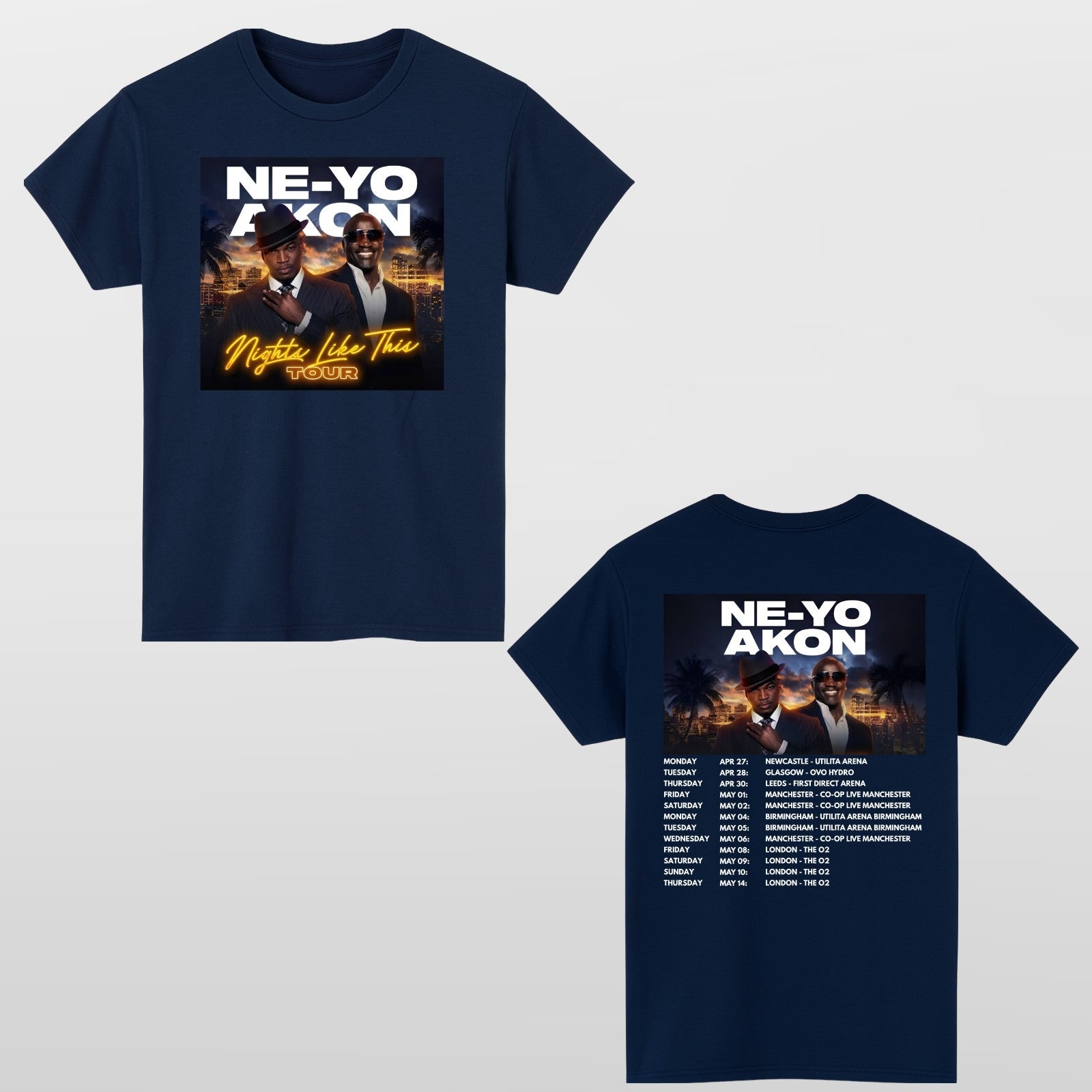 Ne-Yo & Akon Adults T-Shirt Nights Like This Music Inspired Top New