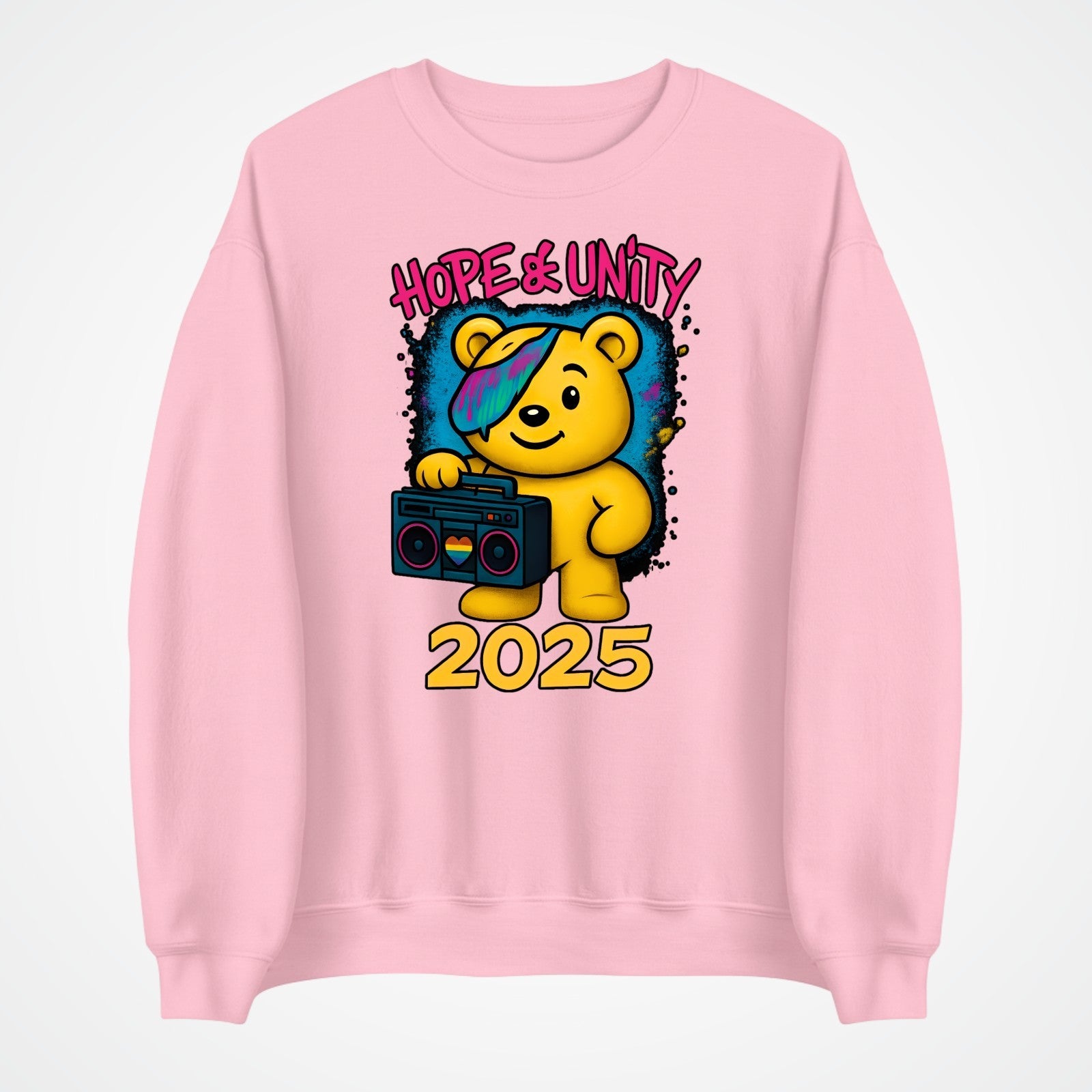Hope & Unity 2025 Bear Jumper | Positive Sweatshirt | Unisex Gift 3Y–4XL