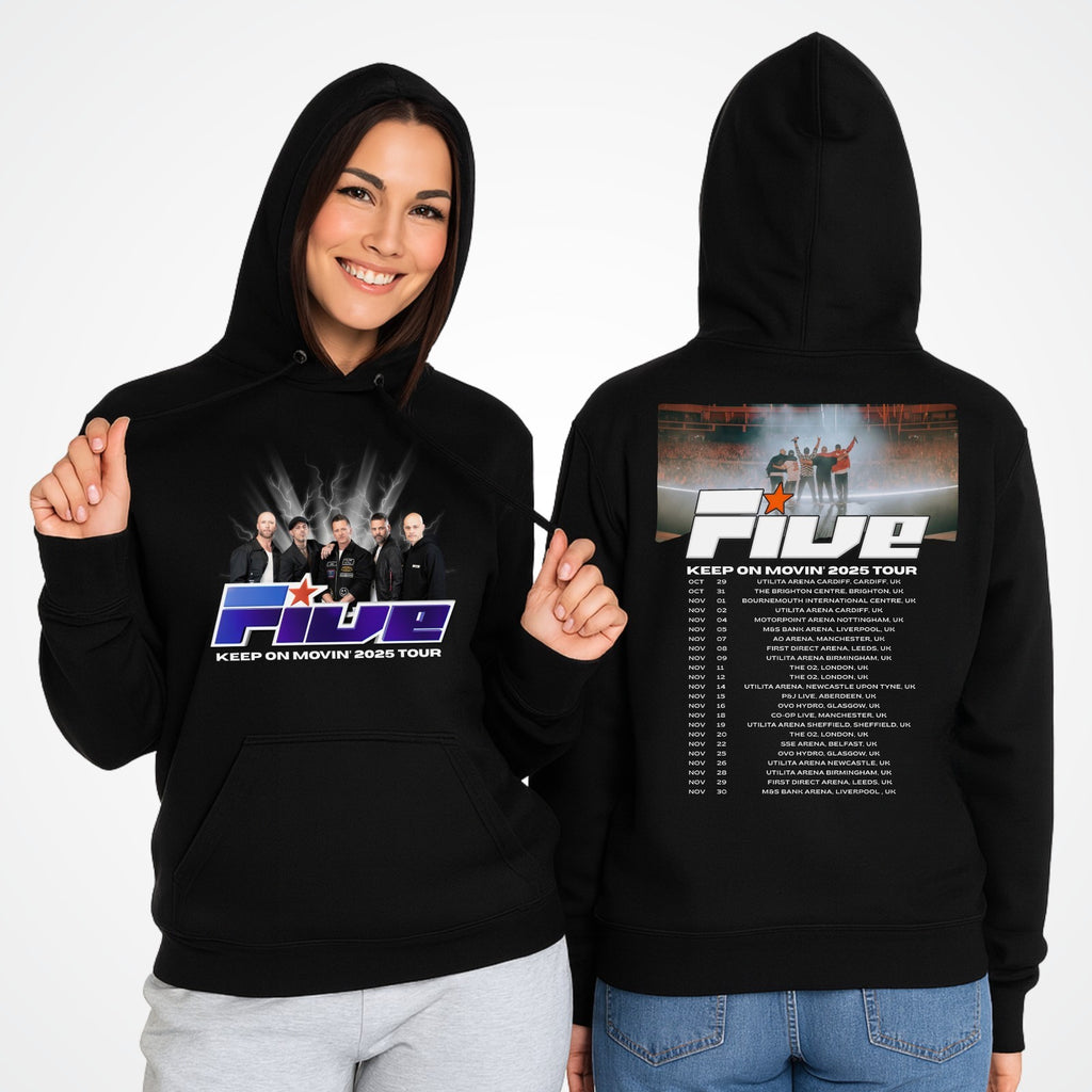 Five Keep On Movin Tour Concert 2025 Music Band Adult & Kids Reunion Uk Hoodie