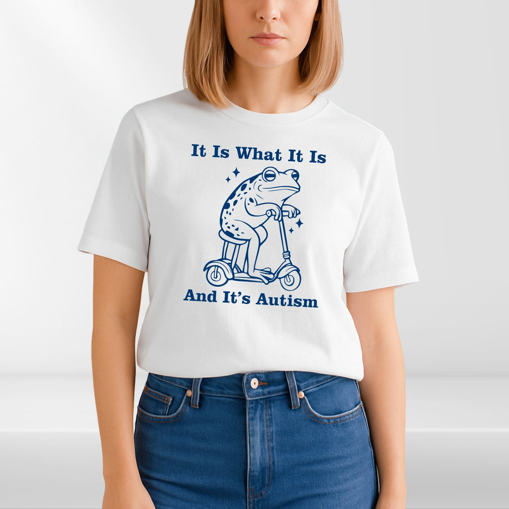 It Is What It Is Autism Awareness Frog Retro Funny Graphic T Shirt Tee UK