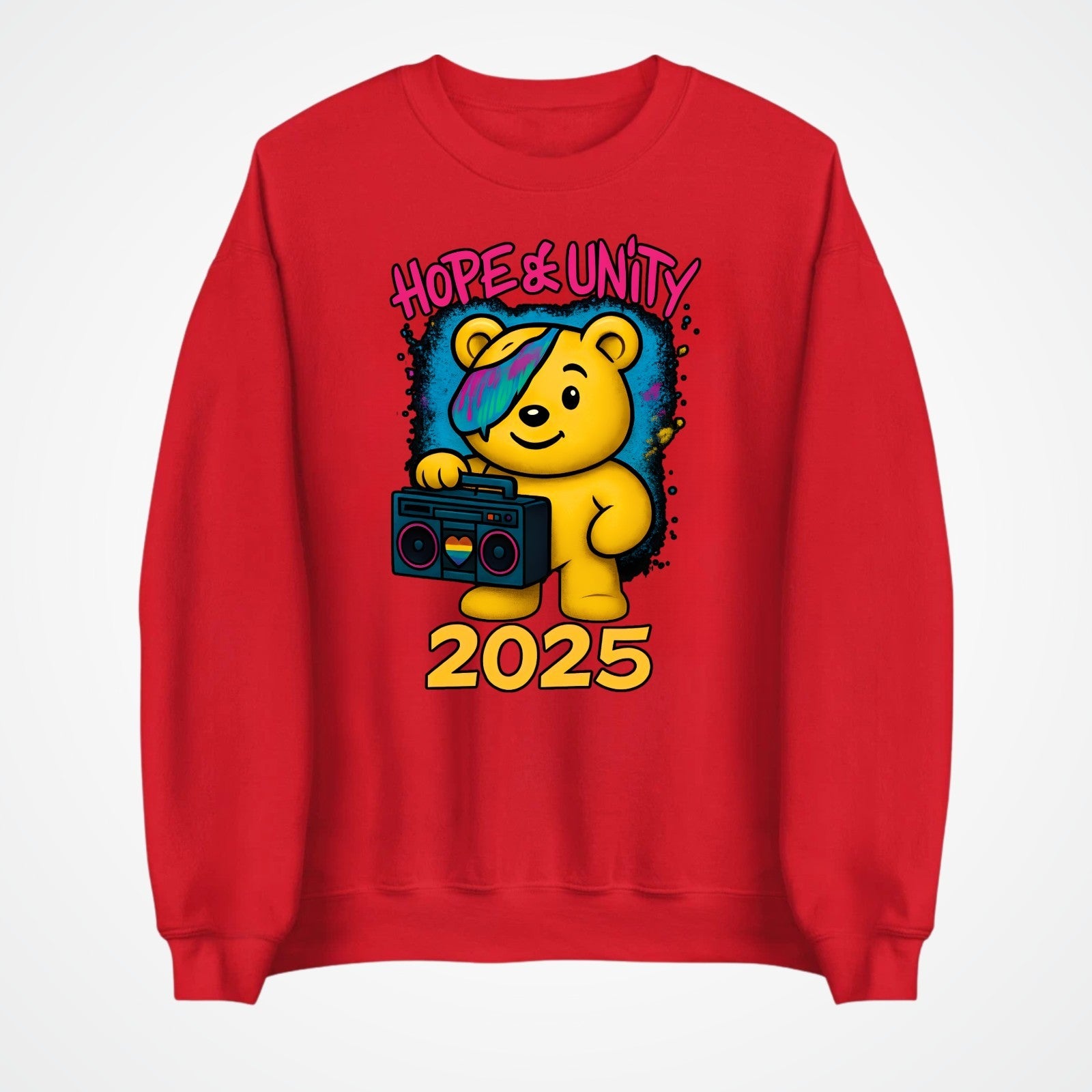 Hope & Unity 2025 Bear Jumper | Positive Sweatshirt | Unisex Gift 3Y–4XL